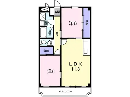 コージコート(2LDK/2階)の間取り写真