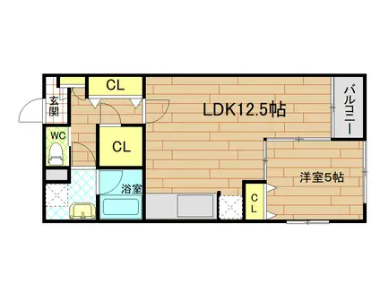 グランデージ上杉(1LDK/1階)の間取り写真