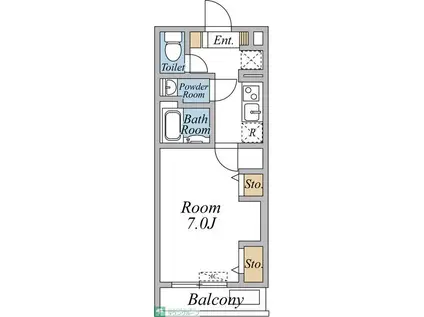 リブリ・足立区西新井(1K/3階)の間取り写真