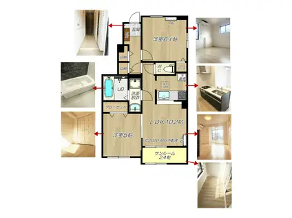 シャンド・フルールII(2LDK/1階)の間取り写真