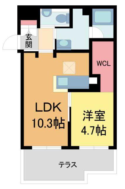 ARIETTA西宮(1LDK/1階)の間取り写真