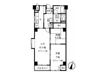 第二藤生ハイツ(2LDK/2階)の間取り写真