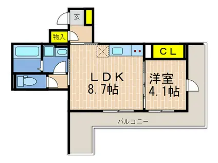 ナッツテラス神戸(1LDK/4階)の間取り写真