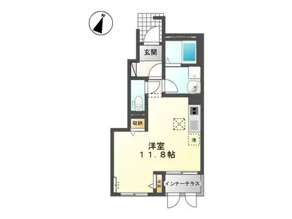 ドルチェ(1K/1階)の間取り写真