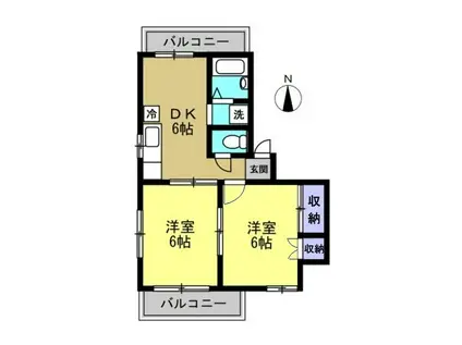 グレイス高木(2DK/3階)の間取り写真
