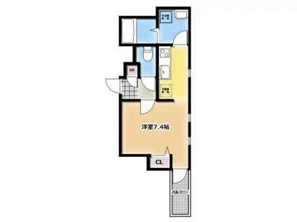 ミュゼ桜山(1K/2階)の間取り写真