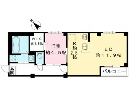 SOLANA DEUX(1LDK/1階)の間取り写真