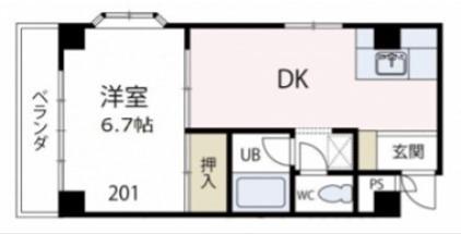 WINGHOUSE伊勢原(1DK/2階)の間取り写真