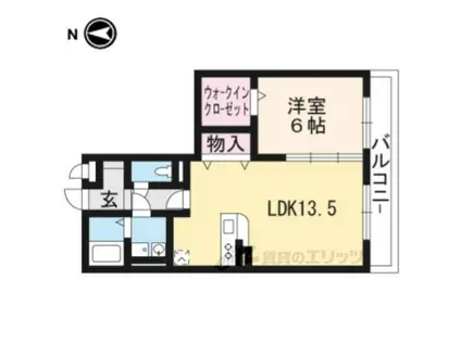 カサレリア(1LDK/2階)の間取り写真