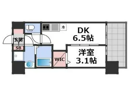 プレサンス東淀川駅前プローシェ(1DK/12階)の間取り写真