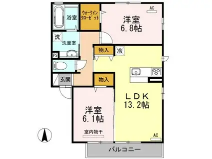 エミネンスイーストセブンII(2LDK/2階)の間取り写真