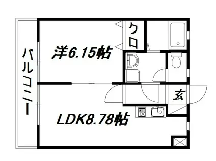 SKY CITY元浜(1LDK/1階)の間取り写真