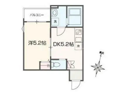 MELLAS西大宮III(1DK/3階)の間取り写真