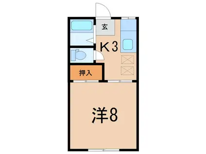 ハイツ鳥谷野(1K/1階)の間取り写真