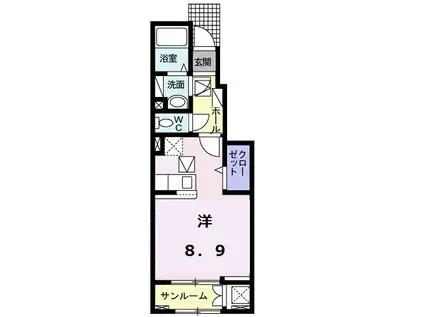 ネオ レジデンス八王寺(ワンルーム/1階)の間取り写真