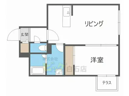 オクト・ネージュ(1LDK/1階)の間取り写真