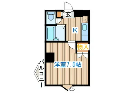 旭コンフォート中田(1K/4階)の間取り写真