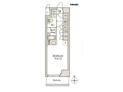 アパートメンツ綱島(ワンルーム/5階)の間取り写真
