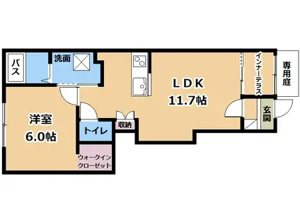 FORTUNA(1LDK/1階)の間取り写真