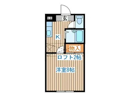 今幸ハイツ(1K/1階)の間取り写真