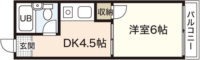 第3山本ビル(1DK/4階)の間取り写真
