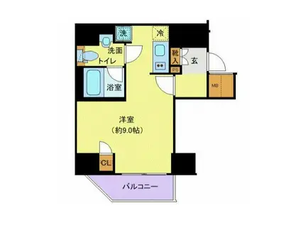 ディアレイシャス蒲田II(ワンルーム/8階)の間取り写真