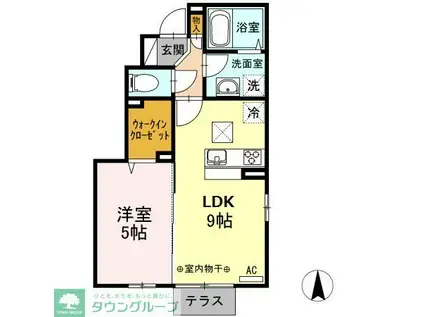 リバーサイド ホシノ V(1LDK/1階)の間取り写真