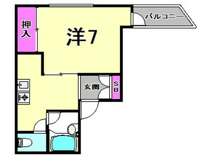 ニューハーモニーセンタービル(1K/4階)の間取り写真