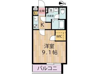 ビーム リバー川崎(1K/3階)の間取り写真