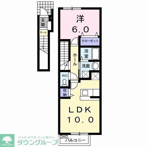 クァイエット レジデンスII(1LDK/2階)の間取り写真