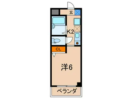 サザン篠原(1K/3階)の間取り写真