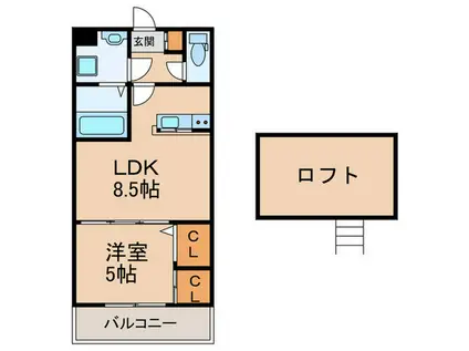 レイランド高宮(1LDK/6階)の間取り写真