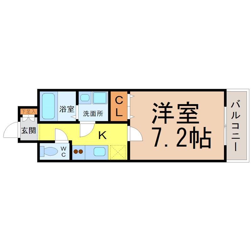 クレシェール大須(1K/2階)の間取り写真