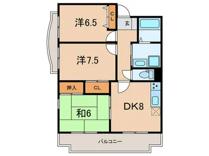H・Tハイライズ(3DK/3階)の間取り写真