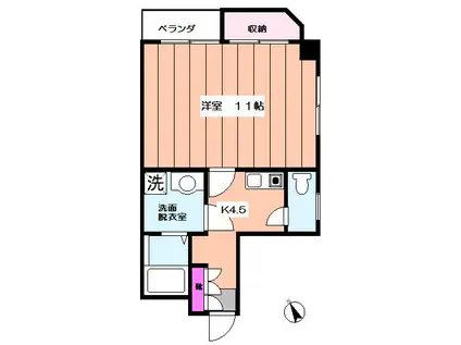 エイトハイツ(1K/3階)の間取り写真