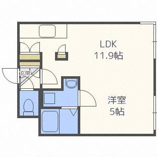 メゾンドール(1LDK/2階)の間取り写真