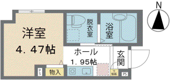 アヴニール(1K/1階)の間取り写真