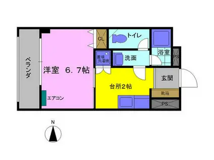 サンライト春日(1K/3階)の間取り写真