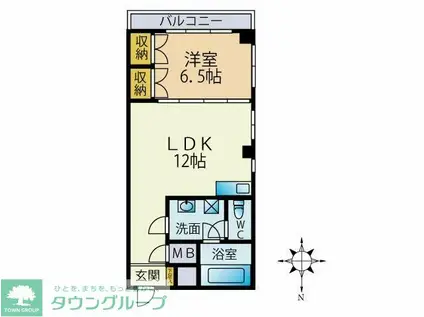 カナルハイツ(1LDK/5階)の間取り写真