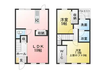 QUEEN MOTHER(2SLDK/1階)の間取り写真