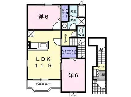 カーサセブンオーA.B(2LDK/2階)の間取り写真