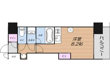 FRONT FIELD TENNOJI(ワンルーム/2階)の間取り写真