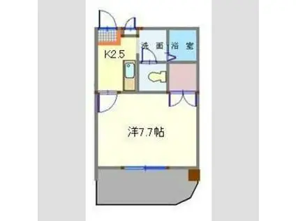 アトリエ818(1K/1階)の間取り写真