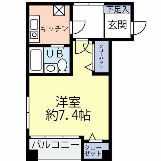 メゾンハマダ(1K/1階)の間取り写真