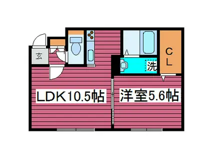 グランメール新道東駅北(1LDK/3階)の間取り写真