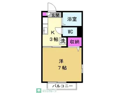 フォーブル湘南(1K/1階)の間取り写真