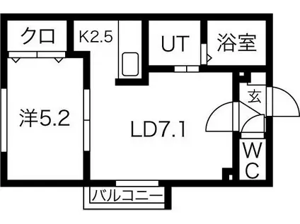 LUNA PLAZA KOTONI(1LDK/3階)の間取り写真
