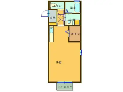 エミネンス(ワンルーム/2階)の間取り写真