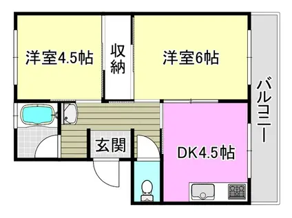 田中マンション(2K/3階)の間取り写真