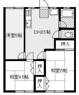 大津コーポ(3DK/2階)の間取り写真